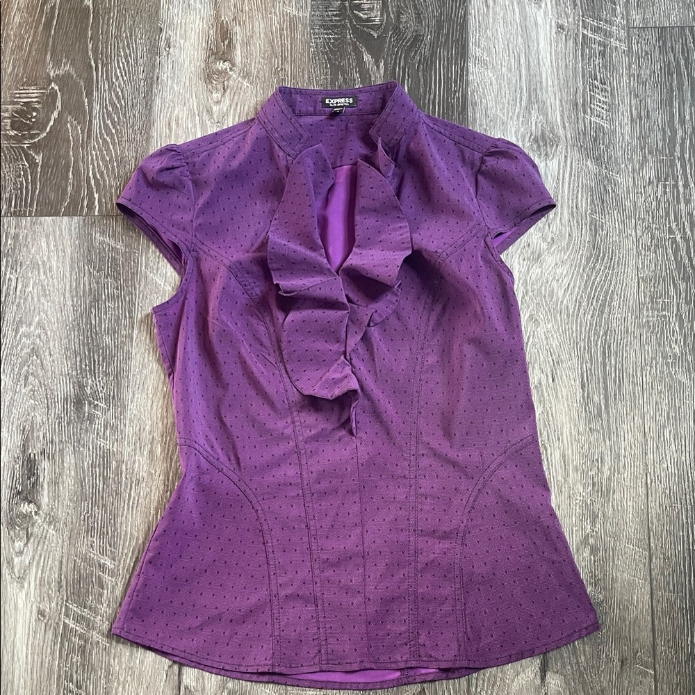 Express Purple Ruffle Blouse
